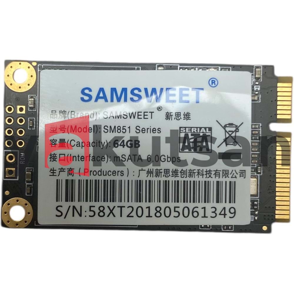 64GB SM851 MSATA 6.0GBPS
