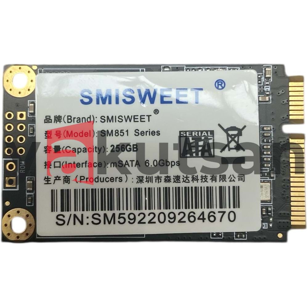 256GB SM851 MSATA 6.0GBPS