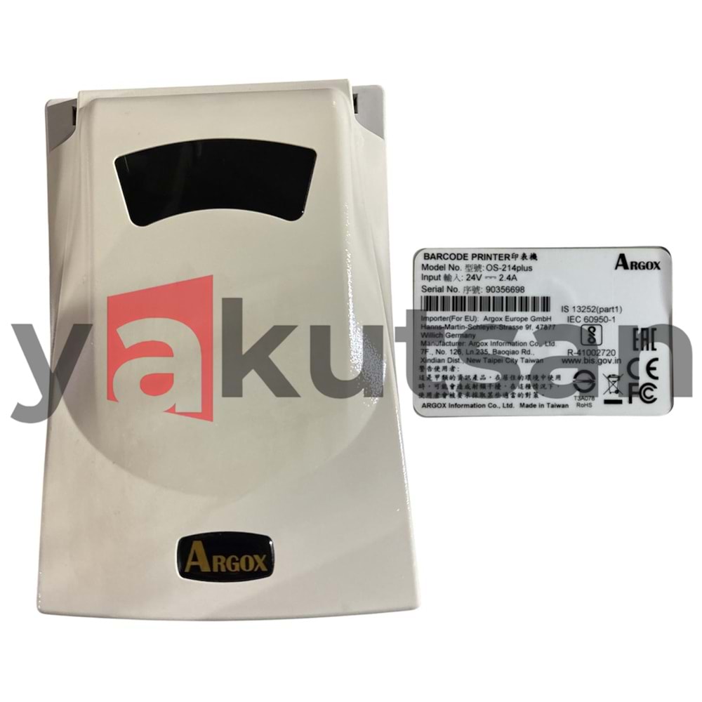 ARGOX OS-214PLUS BARCODE PRINTER Ofis Tipi Barkod Yazıcı OS-214 Plus Seri Paralel Usb 203 Dpi Bej Renk 104 mm Baskı Genişliği
