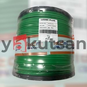 LEDMİ PLUS YEŞİL COAXİAL TV KABLOSU RG6 U6 CCS BİR MAKARA 500 METRE FİYATIDIR