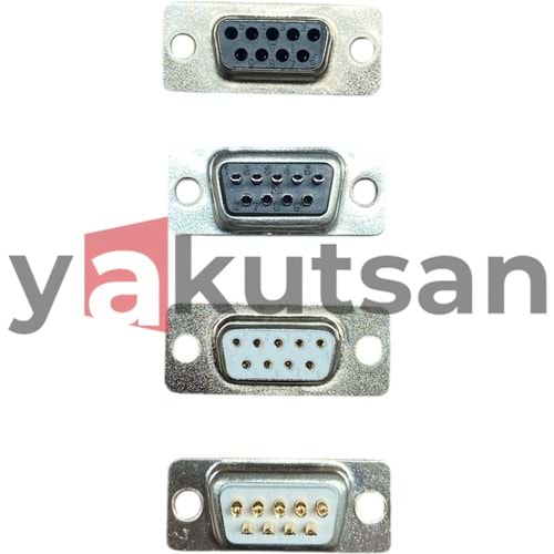 D-SUB 9 Pin Dişi Siyah 180C
