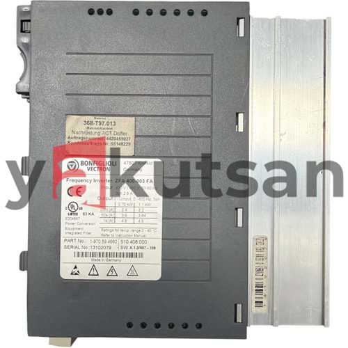 BONFIGLIOLI VECTRON FREQUENCY INVERTER ZFA 400-003 FA 0.75KW