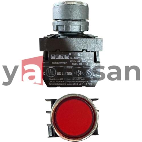 TS EN 60947-5-1 BUTON KIRMIZI